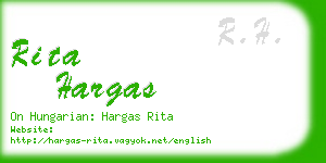 rita hargas business card